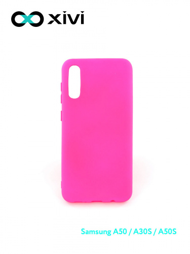 Накладка задняя Xivi для SAMSUNG Galaxy A50 A30S A50S, Silicon Case, силикон, матовая, №64, цвет фуксия 1