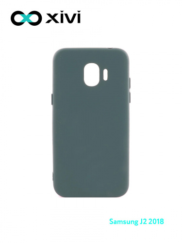 Накладка задняя Xivi для SAMSUNG Galaxy J2 2018 J250G, Silicon Case, силикон, матовая, №46, цвет изумрудный 1