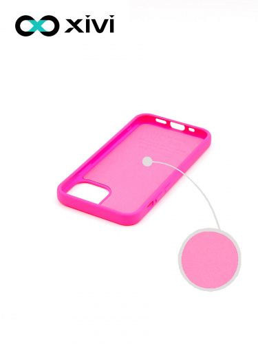 Накладка задняя Xivi для APPLE iPhone 12 5.4, Silicon Case, силикон, матовая, №64, цвет фуксия 2