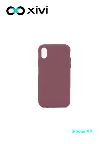 Накладка задняя Xivi для APPLE iPhone XR, Silicon Case, силикон, матовая, №73, цвет винный 1