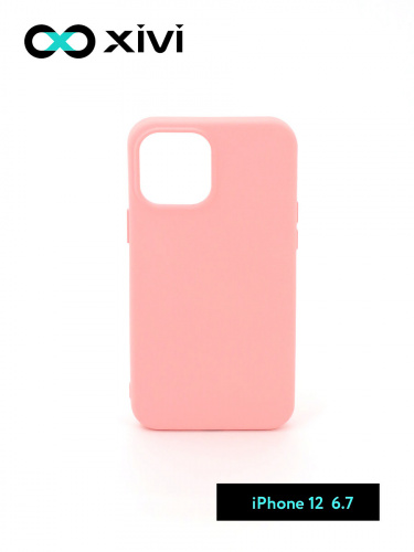 Накладка задняя Xivi для APPLE iPhone 12 6.7, Silicon Case, силикон, матовая, №19, цвет розовый 1