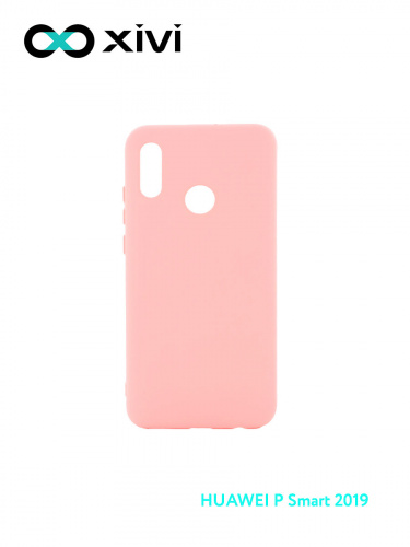 Накладка задняя Xivi для HUAWEI P Smart (2019), Silicon Case, силикон, матовая, №19, цвет розовый 1