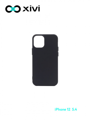 Накладка задняя Xivi для APPLE iPhone 12 5.4, Silicon Case, силикон, матовая, №1, цвет чёрный 1