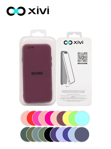 Накладка задняя Xivi для APPLE iPhone 6 6S (4.7), Silicon Case, силикон, матовая, №73, цвет винный 5