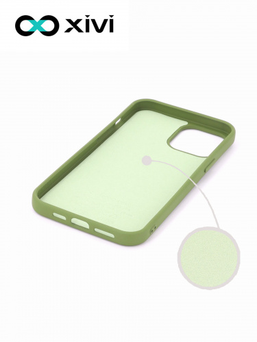 Накладка задняя Xivi для APPLE iPhone 12 6.1 6.1 Pro, Silicon Case, силикон, матовая, №57, цвет зелёный 2