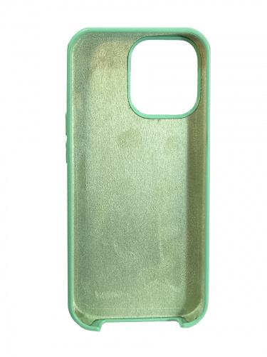 Накладка задняя для iPhone 13 Pro, Silicon Case, силикон, матовая, под оригинал, №7, бирюзово-зеленый