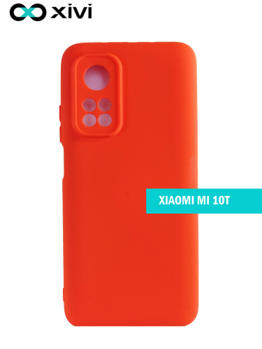 Накладка задняя Xivi для XIAOMI MI 10T, Silicon Case, силикон, матовая, №4, цвет морковный 1