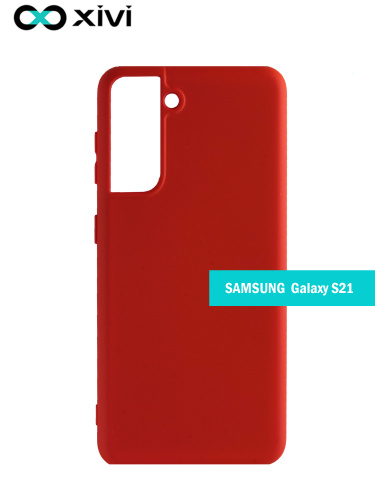 Накладка задняя Xivi для SAMSUNG Galaxy S21 Plus, Silicon Case, силикон, матовая, №4, цвет морковный (6)
