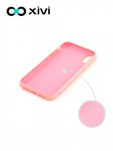 Накладка задняя Xivi для APPLE iPhone X XS, Silicon Case, силикон, матовая, №19, цвет розовый 2