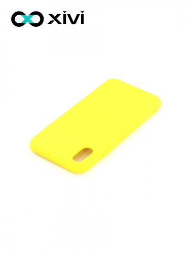 Накладка задняя Xivi для APPLE iPhone X XS, Silicon Case, силикон, матовая, №41, цвет жёлтый 4
