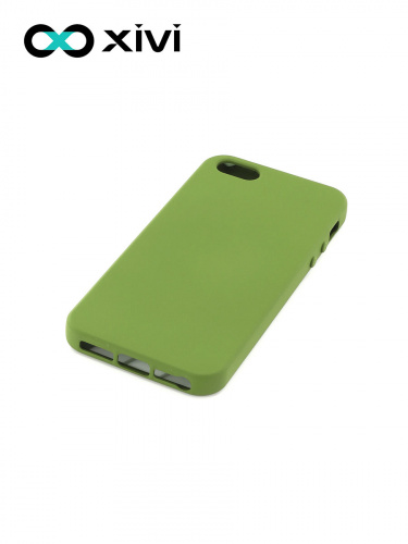 Накладка задняя Xivi для APPLE iPhone 5 5S SE, Silicon Case, силикон, матовая, №57, цвет зелёный 3