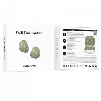 Гарнитура bluetooth HOCO, BW21, Fun true wireless, зеленая сосна