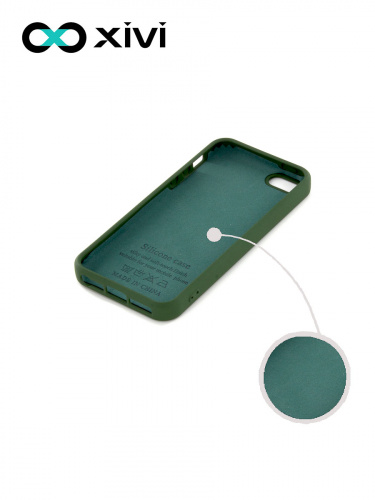 Накладка задняя Xivi для APPLE iPhone 5 5S SE, Silicon Case, силикон, матовая, №59, цвет темно-зеленый 2