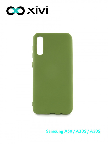 Накладка задняя Xivi для SAMSUNG Galaxy A50 A30S A50S, Silicon Case, силикон, матовая, №57, цвет зелёный 1