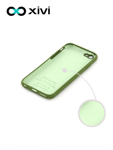 Накладка задняя Xivi для APPLE iPhone 6 6S (4.7), Silicon Case, силикон, матовая, №57, цвет зелёный 2