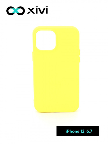 Накладка задняя Xivi для APPLE iPhone 12 6.7, Silicon Case, силикон, матовая, №41, цвет жёлтый 1