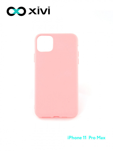 Накладка задняя Xivi для APPLE iPhone 11 Pro Max, Silicon Case, силикон, матовая, №19, цвет розовый 10