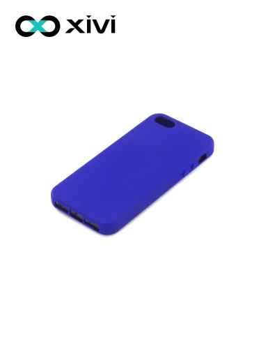 Накладка задняя Xivi для APPLE iPhone 5 5S SE, Silicon Case, силикон, матовая, №47, цвет синий 3