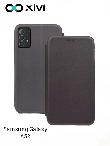 Чехол-книжка Xivi для SAMSUNG  Galaxy A52, Fashion Case, на магните, экокожа, цвет серый 1