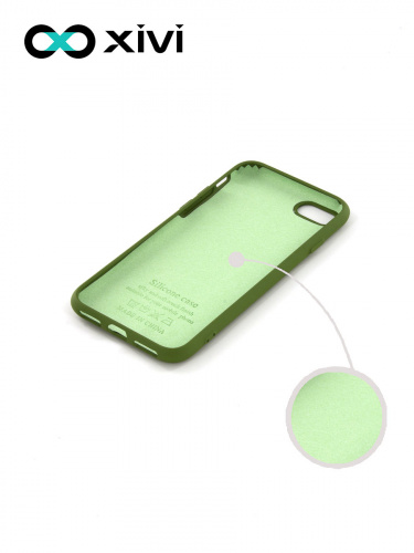 Накладка задняя Xivi для APPLE iPhone 7 8 SE2, Silicon Case, силикон, матовая, №57, цвет зелёный 2