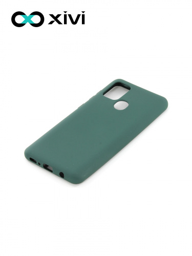 Накладка задняя Xivi для SAMSUNG Galaxy A21S, Silicon Case, силикон, матовая, №46, цвет изумрудный 3