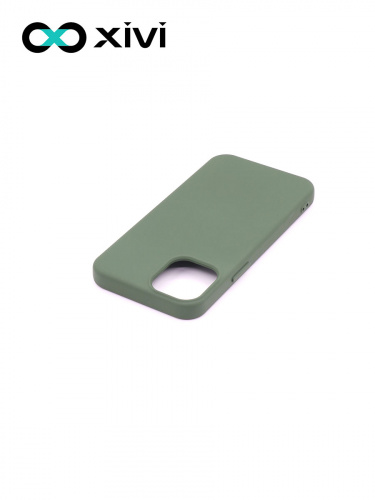 Накладка задняя Xivi для APPLE iPhone 12 5.4, Silicon Case, силикон, матовая, №59, цвет темно-зеленый 3