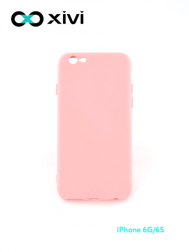 Накладка задняя Xivi для APPLE iPhone 6 6S (4.7), Silicon Case, силикон, матовая, №19, цвет розовый 10