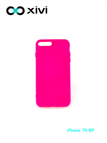 Накладка задняя Xivi для APPLE iPhone 7 8 Plus, Silicon Case, силикон, матовая, №64, цвет фуксия 10