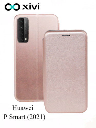 Чехол-книжка Xivi для HUAWEI P Smart (2021), Fashion Case, на магните, экокожа, цвет розовое золото 6
