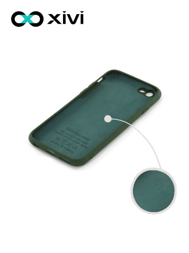 Накладка задняя Xivi для APPLE iPhone 6 6S (4.7), Silicon Case, силикон, матовая, №59, цвет темно-зеленый 2