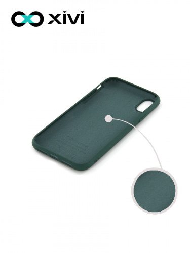 Накладка задняя Xivi для APPLE iPhone XR, Silicon Case, силикон, матовая, №46, цвет изумрудный 2