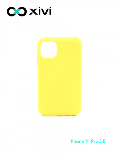 Накладка задняя Xivi для APPLE iPhone 11 Pro, Silicon Case, силикон, матовая, №41, цвет жёлтый 1
