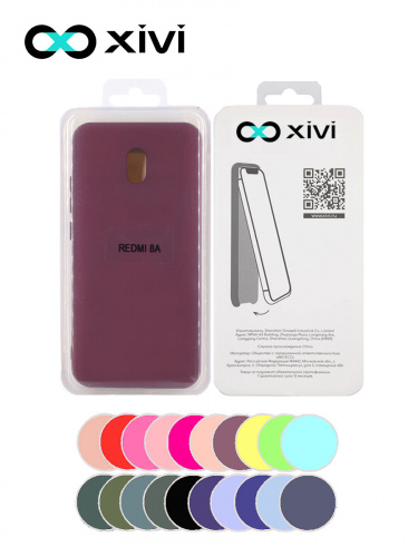 Накладка задняя Xivi для XIAOMI REDMI 8A, Silicon Case, силикон, матовая, №73, цвет винный 5