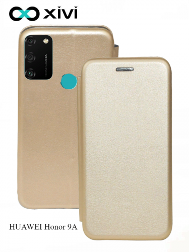 Чехол-книжка Xivi для HUAWEI Honor 9A, Fashion Case, на магните, экокожа, цвет золотой 1