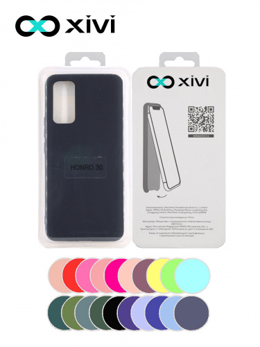 Накладка задняя Xivi для HUAWEI Honor 30 , Silicon Case, силикон, матовая, №1, цвет чёрный 5