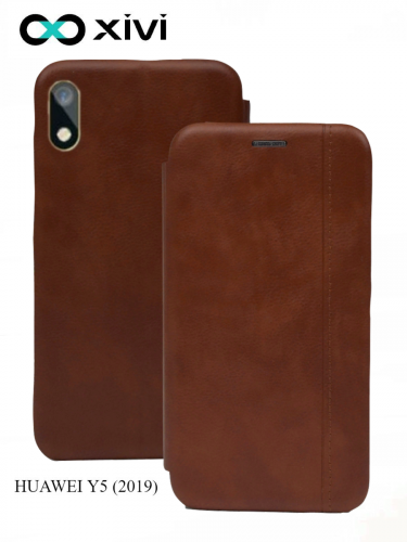 Чехол-книжка Xivi для HUAWEI Y5 (2019)8S, Premium, вертикальный шов, на магните, экокожа, цвет светло-коричневый 1