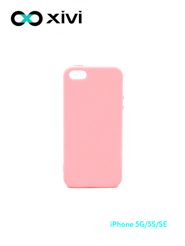 Накладка задняя Xivi для APPLE iPhone 5 5S SE, Silicon Case, силикон, матовая, №19, цвет розовый 1