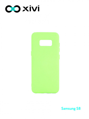 Накладка задняя Xivi для SAMSUNG Galaxy S8, Silicon Case, силикон, матовая, №61, цвет салатовый 1
