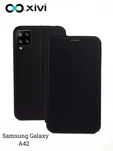 Чехол-книжка Xivi для SAMSUNG  Galaxy A42, Fashion Case, на магните, экокожа, цвет чёрный 1