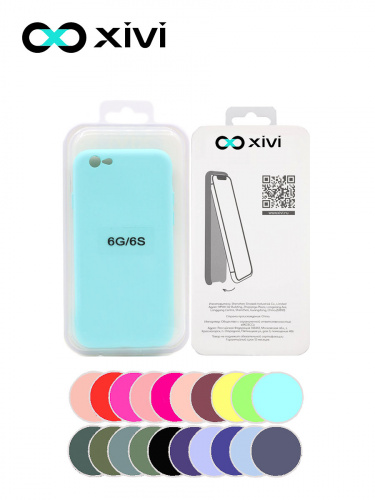 Накладка задняя Xivi для APPLE iPhone 6 6S (4.7), Silicon Case, силикон, матовая, №8, цвет голубой 5