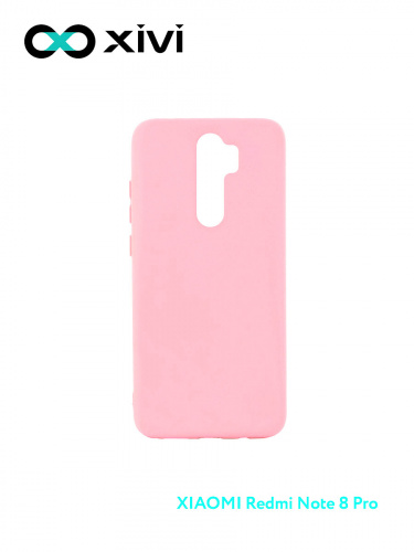 Накладка задняя Xivi для XIAOMI REDMI NOTE 8 PRO, Silicon Case, силикон, матовая, №19, цвет розовый верный 1