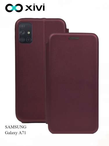 Чехол-книжка Xivi для SAMSUNG Galaxy A71, Fashion Case, на магните, экокожа, цвет винный 1