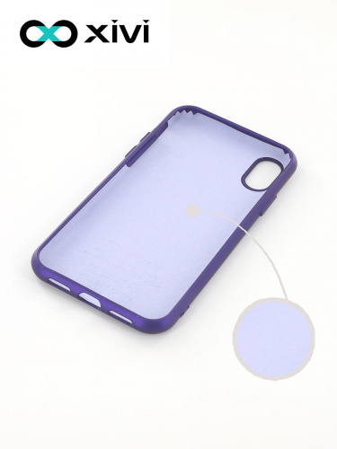 Накладка задняя Xivi для APPLE iPhone X XS, Silicon Case, силикон, матовая, №17, цвет фиолетовый 2