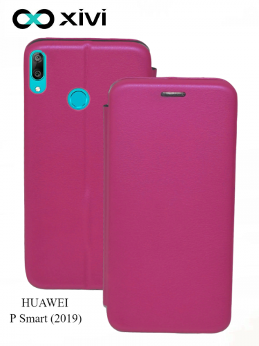 Чехол-книжка Xivi для HUAWEI P Smart (2019), Fashion Case, на магните, экокожа, цвет ярко-розовый 1