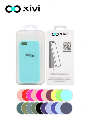 Накладка задняя Xivi для APPLE iPhone 5 5S SE, Silicon Case, силикон, матовая, №8, цвет голубой 5