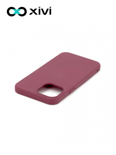 Накладка задняя Xivi для APPLE iPhone 12 6.1 6.1 Pro, Silicon Case, силикон, матовая, №73, цвет винный 4