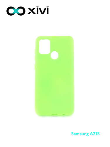 Накладка задняя Xivi для SAMSUNG Galaxy A21S, Silicon Case, силикон, матовая, №61, цвет салатовый 1