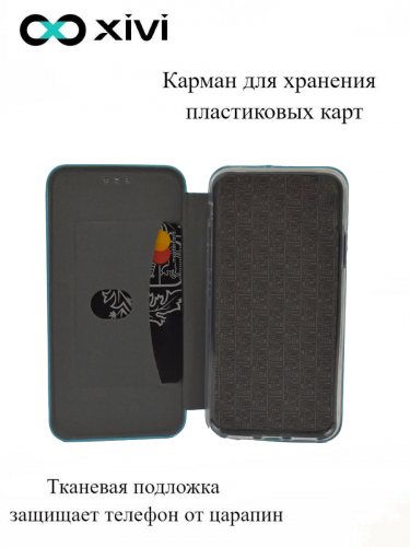 Чехол-книжка Xivi для SAMSUNG Galaxy A41, Fashion Case, на магните, экокожа, цвет голубой 3