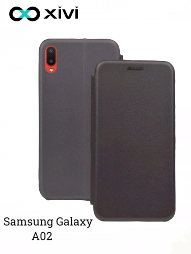 Чехол-книжка Xivi для SAMSUNG  Galaxy A02, Fashion Case, на магните, экокожа, цвет серый 1