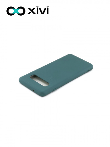 Накладка задняя Xivi для SAMSUNG  Galaxy S10, Silicon Case, силикон, матовая, №56, цвет зелёный 4